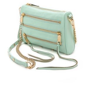 Rebecca Minkoff Women Mint Green Leather Crossbody Bag